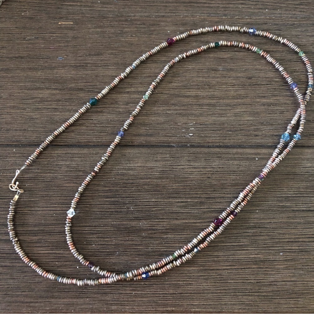 Handmade metallic beaded necklace